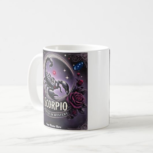 Scorpio "Power in Mystery" Zodiac Tasse (Vorderseite Links)