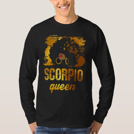 Scorpio Queen Afro Geboren im Oktober 23 November  T-Shirt (Vorderseite)
