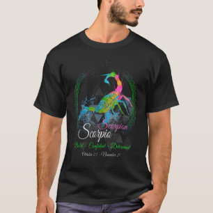 Scorpio Retro Sunset Zodiac Signage Geburtstag T-Shirt