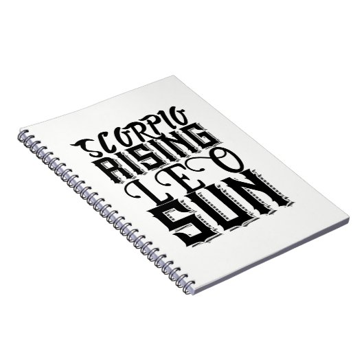 Scorpio Rising Leo Sun Astrologie Horoskop Zodiac Notizblock (Rechte Seite)