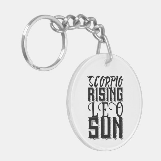 Scorpio Rising Leo Sun Astrologie Horoskop Zodiac Schlüsselanhänger (Vorderseite links)
