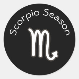 Scorpio Saison Astrologie Zodiac Schild Schwarz Runder Aufkleber