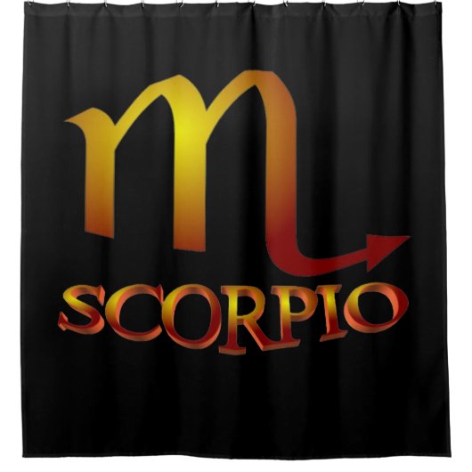 Scorpio Star Gold Duschvorhang (Vorderseite)