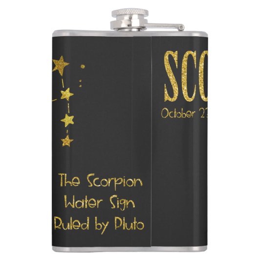 Scorpio Star Sign Flachmann (Rückseite)