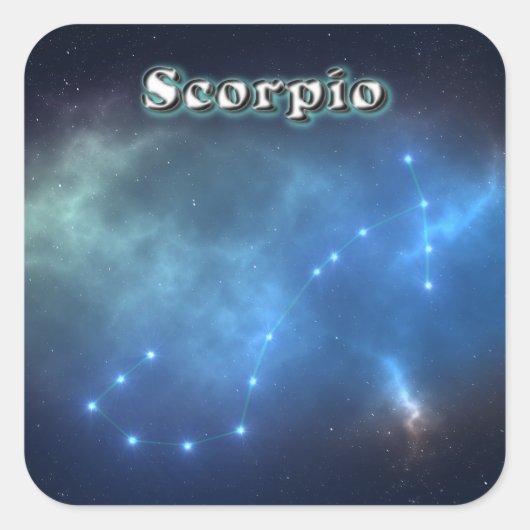 Scorpio (Sternbild) Quadratischer Aufkleber (Vorderseite)