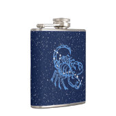 Scorpio-Sternbild und Zodiaka-Zeichen mit Sternen Flachmann (Rechts)