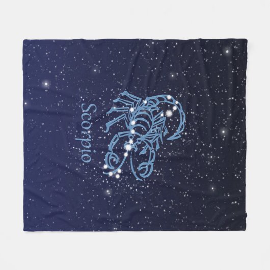 Scorpio-Sternbild und Zodiaka-Zeichen mit Sternen Fleecedecke (Vorderseite (Horizontal))