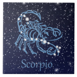 Scorpio-Sternbild und Zodiaka-Zeichen mit Sternen Fliese