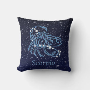 Scorpio-Sternbild und Zodiaka-Zeichen mit Sternen Kissen