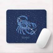 Scorpio-Sternbild und Zodiaka-Zeichen mit Sternen Mousepad (Mit Mouse)
