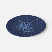 Scorpio-Sternbild und Zodiaka-Zeichen mit Sternen Pappteller (Schrägansicht)