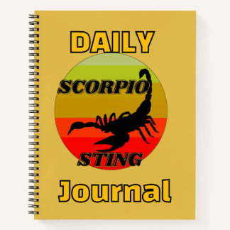 Scorpio sting on vintage sunset-horoscope, journal notizblock