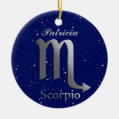 Scorpio Sun Zeichen mit Name Keramik Ornament (Vorne)