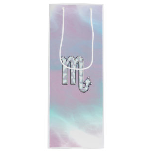 Scorpio Symbol in Mother of Pearl Style Decor Geschenktüte Für Weinflaschen