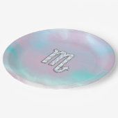 Scorpio Symbol in Mother of Pearl Style Decor Pappteller (Schrägansicht)