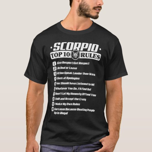 Scorpio Top 10 Regeln Zodiac (Vorderseite)