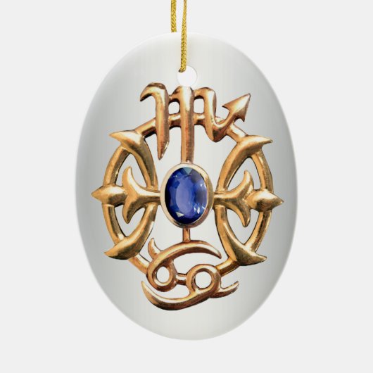 Scorpio und Pisces Medallion Keramik Ornament (Hinten)