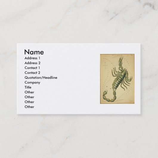 Scorpio-Visitenkarte Visitenkarte (Vorderseite)