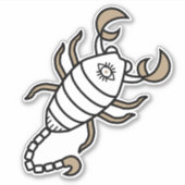Scorpio Wasserzeichen astrologisches Symbol schwar Aufkleber (Vorderseite)