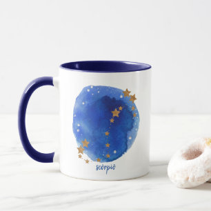 Scorpio Watercolor Night Sky Constellation Zodiac Tasse