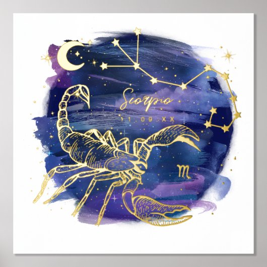 Scorpio-Zeichen des Zodiac-Geburtsdatums Foliendrucke (Vorderseite)