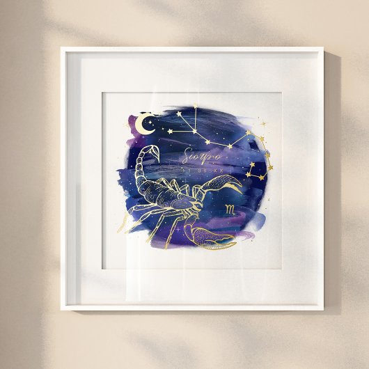 Scorpio-Zeichen des Zodiac-Geburtsdatums Foliendrucke