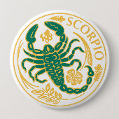 Scorpio Zeichen des Zodiaks auf Button (Vorderseite)