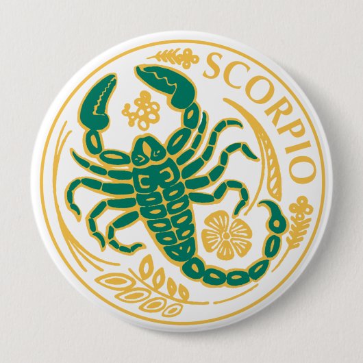 Scorpio Zeichen des Zodiaks auf Button (Vorderseite)