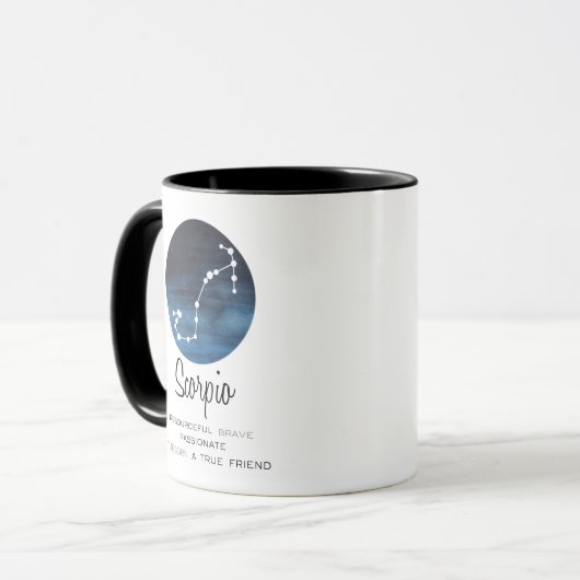 Scorpio-Zeichen, Konstellation, Zodiac-Kaffee Tasse (Vorderseite Links)
