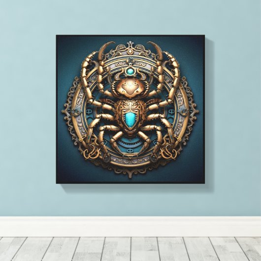 Scorpio Zodiac Art Canvas – Mechanica Astralis Leinwanddruck (Insitu (Holzboden))