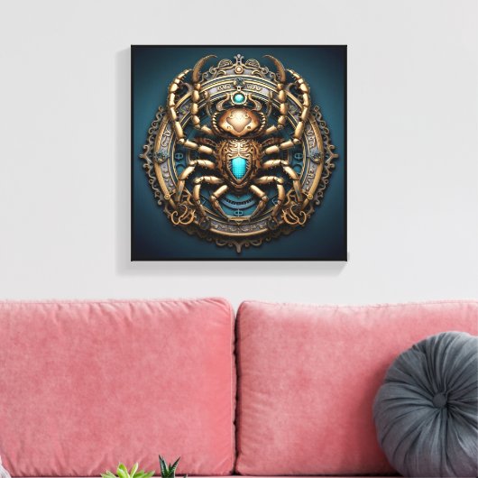 Scorpio Zodiac Art Canvas – Mechanica Astralis Leinwanddruck (Insitu (Wohnzimmer))