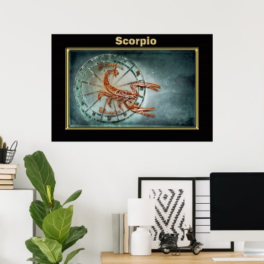 Scorpio Zodiac Astrologie Design Poster (Heimbüro)