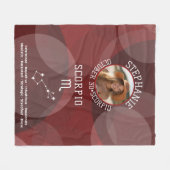 Scorpio Zodiac Astrologie Foto Custom Geburtsdatum Fleecedecke (Vorderseite (Horizontal))