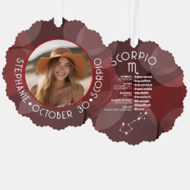 Scorpio Zodiac Astrologie Foto Custom Geburtsdatum Ornament Karte