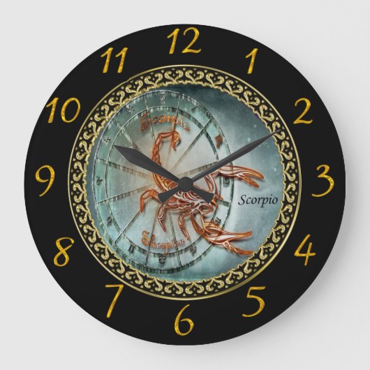 Scorpio Zodiac Astrologie Große Uhr (Vorderseite)