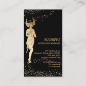 *~* SCORPIO Zodiac Astrologie Lesen Schwarzes Gold Visitenkarte (Rückseite)