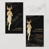 *~* SCORPIO Zodiac Astrologie Lesen Schwarzes Gold Visitenkarte (Vorne/Hinten)