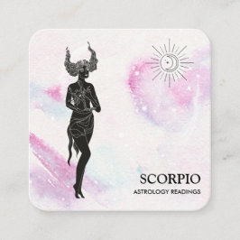 *~* SCORPIO Zodiac Astrologie Lesen Violet Blau Quadratische Visitenkarte