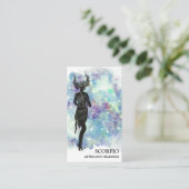 *~* SCORPIO Zodiac Astrologie Lesungen Blau Aquama Visitenkarte (Stehend Vorderseite)
