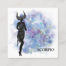 *~* SCORPIO Zodiac Astrologie Lesungen Rosa + Blau Quadratische Visitenkarte