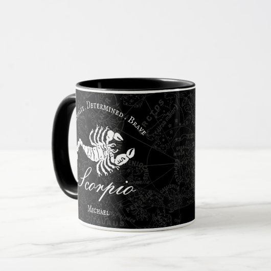 Scorpio Zodiac Astrologie Persönlichkeit Schwarz C Tasse (Vorderseite Links)