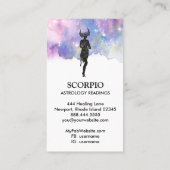 *~* SCORPIO Zodiac Astrologie Readings Blue Pink Visitenkarte (Rückseite)