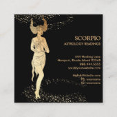 *~* SCORPIO Zodiac Astrologie Readings on Black Quadratische Visitenkarte (Rückseite)