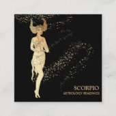 *~* SCORPIO Zodiac Astrologie Readings on Black Quadratische Visitenkarte (Vorderseite)