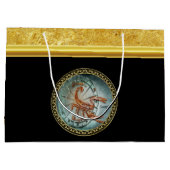 Scorpio Zodiac Astrologie Schwarze Goldfolie Desig Große Geschenktüte (Rückseite)