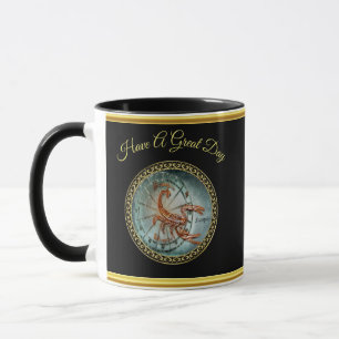 Scorpio Zodiac Astrologie Schwarze Goldfolie Desig Tasse