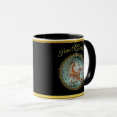 Scorpio Zodiac Astrologie Schwarze Goldfolie Desig Tasse (VorderseiteRechts)