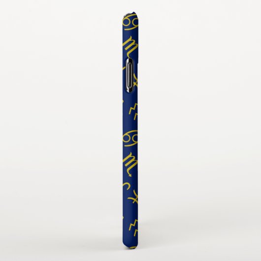 Scorpio Zodiac+Astrologie Symbole Muster Gld+Blues iPhone Hülle (Rechte Seite)