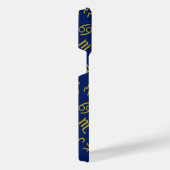 Scorpio Zodiac+Astrologie Symbole Muster Gld+Blues iPhone Hülle (Rechte Seite)