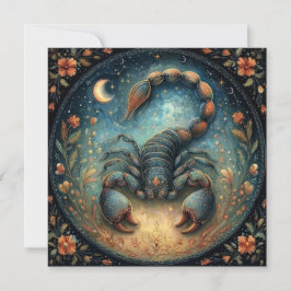 Scorpio Zodiac Astrology Sign Celestial Birthday Karte
